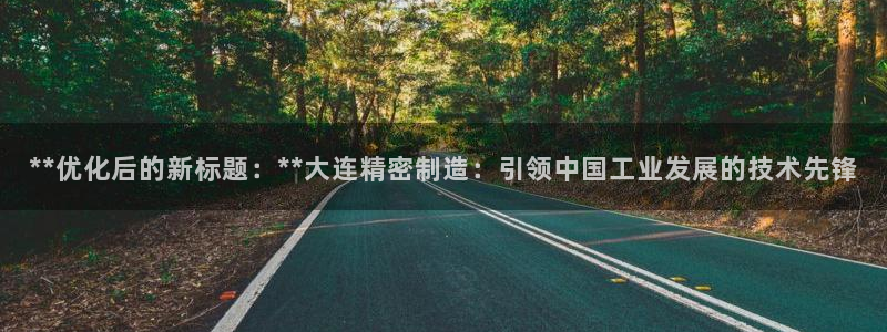 彩神v8是一个什么平台啊：**优化后的新标题：**大连精密制造：引领中国工业发展的技术先锋