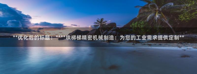 彩神vii购彩l心：**优化后的标题：****埃梯梯精密机械制造：为您的工业需求提供定制**