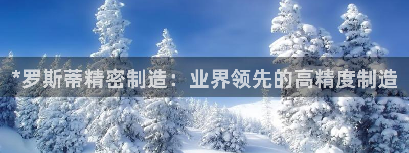 彩神V3大赢家：*罗斯蒂精密制造：业界领先的高精度制造