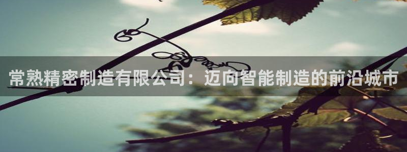 彩神v8是真的挣钱吗知乎：常熟精密制造有限公司：迈向智能制造的前沿城市