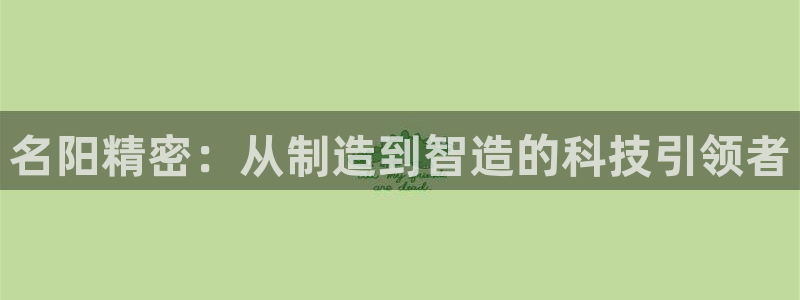 彩神平台是真的吗：名阳精密：从制造到智造的科技引领者