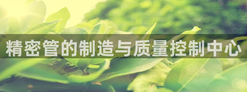 彩神怎么才能赢：精密管的制造与质量控制中心